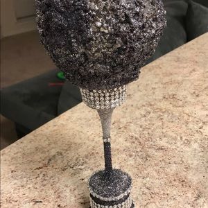 Glam Black /Silver Candle Holder